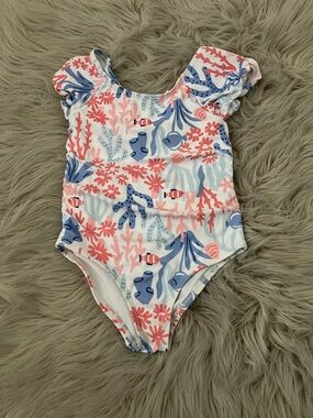 Carter's Just One You baby girl's sea life pattern one-piece swimsuit | 2T